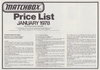 Pricelist January 1978 England