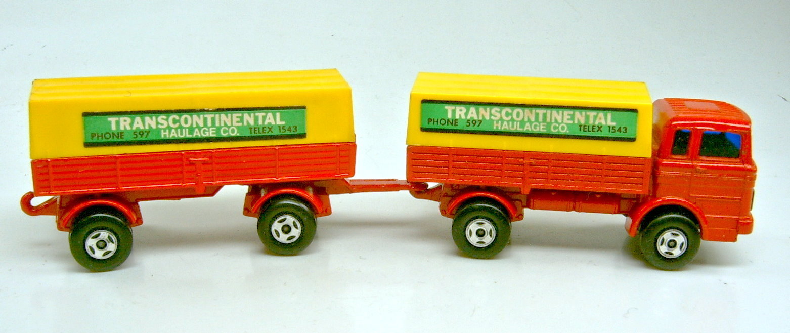 Matchbox Two Pack 1 Mercedes Truck and Trailer 1975