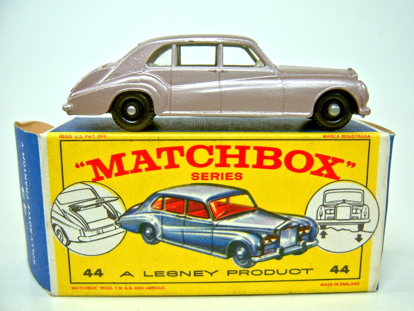 Matchbox Lesney 44 b Rolls Royce Phantom V Empty Repro D Style Box 
