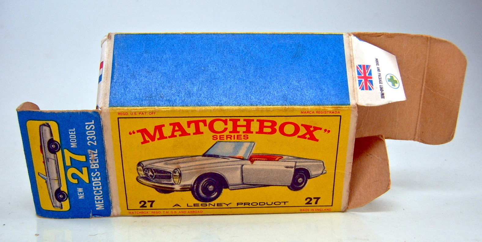 MATCHBOX 1-75 #27d MERCEDES BENZ 230 SL-Reproduction Box par drrb 